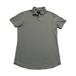 Cuts Polo Shirt Mens Small Gray‎ Curve Hem Short Sleeves Casual Cotton Blend